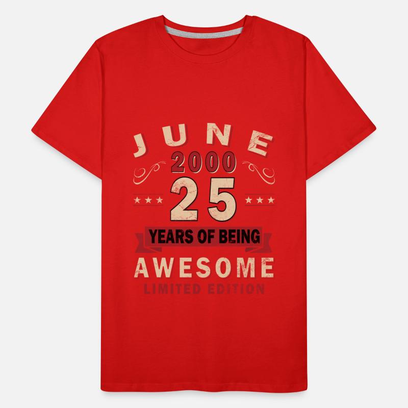 25. Geburtstag Geschenk Mann Original Juni 2000 Männer Premium Bio T-Shirt