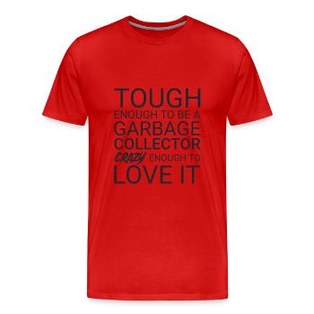 Ramasseur d’ordures Crazy - T-shirt bio Premium Homme - rouge - Devant - Damien (186cm)