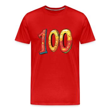Bande dessinée de 100 numéros - T-shirt bio Premium Homme - rouge - Devant - Damien (186cm)