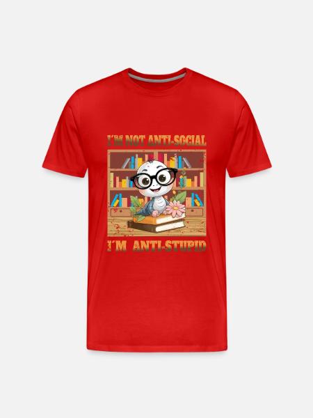 Smart Worm - Men's Premium Organic T-Shirt - red