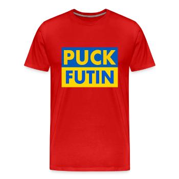 Puck futin - Männer Premium Bio T-Shirt - Rot - Vorne - Damien (186cm)