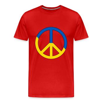 Paix Symbole de paix Signe de paix Ukrainien - T-shirt bio Premium Homme - rouge - Devant - Damien (186cm)