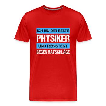 Physicien résistant - T-shirt bio Premium Homme - rouge - Devant - Damien (186cm)