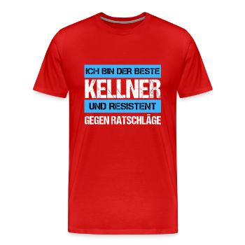 Resistenter Kellner - Männer Premium Bio T-Shirt - Rot - Vorne - Damien (186cm)