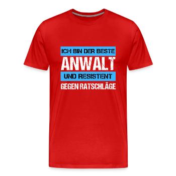 Défenseur résistant - T-shirt bio Premium Homme - rouge - Devant - Damien (186cm)