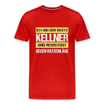 Resistenter Kellner - Männer Premium Bio T-Shirt - Rot - Vorne - Damien (186cm)