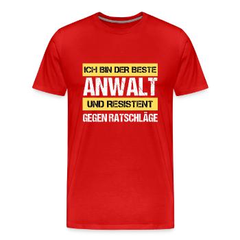 Défenseur résistant - T-shirt bio Premium Homme - rouge - Devant - Damien (186cm)