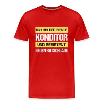 Confiseur résistant - T-shirt bio Premium Homme - rouge - Devant - Damien (186cm)