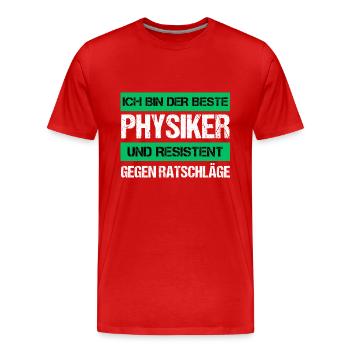 Physicien résistant - T-shirt bio Premium Homme - rouge - Devant - Damien (186cm)