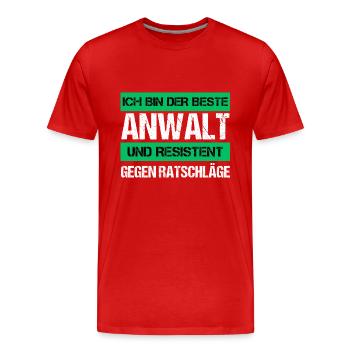 Défenseur résistant - T-shirt bio Premium Homme - rouge - Devant - Damien (186cm)