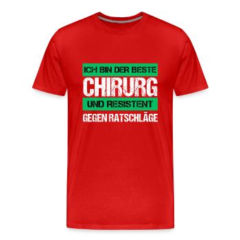 Resistenter Chirurg - Männer Premium Bio T-Shirt - Rot - Vorne - Damien (186cm)