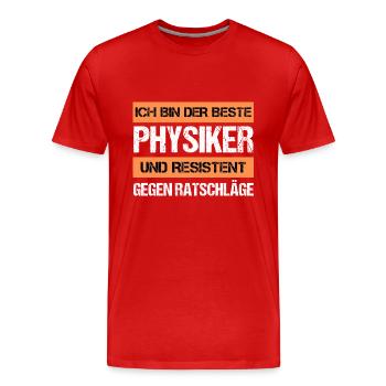 Physicien résistant - T-shirt bio Premium Homme - rouge - Devant - Damien (186cm)