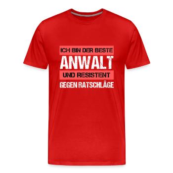 Défenseur résistant - T-shirt bio Premium Homme - rouge - Devant - Damien (186cm)