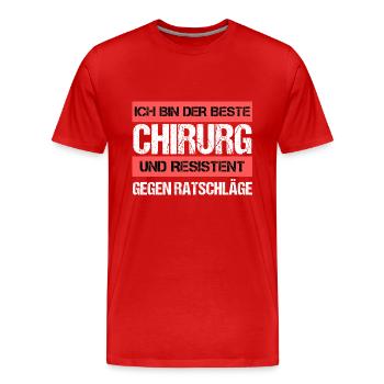 Chirurgien résistant - T-shirt bio Premium Homme - rouge - Devant - Damien (186cm)