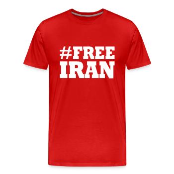 Free iran - T-shirt bio Premium Homme - rouge - Devant - Damien (186cm)