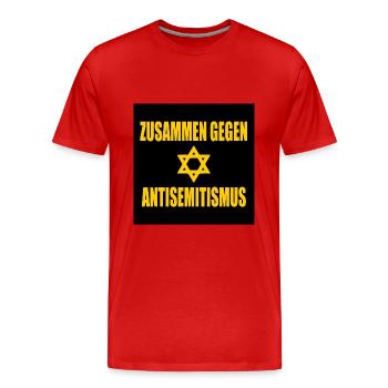 zusammen gegen antisemitismus - Männer Premium Bio T-Shirt - Rot - Vorne - Damien (186cm)
