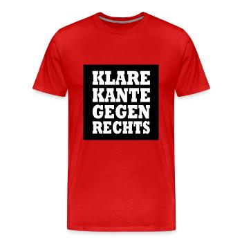 klare kante gegen rechts - Männer Premium Bio T-Shirt - Rot - Vorne - Damien (186cm)