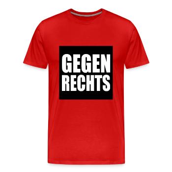 Gegen rechts - Männer Premium Bio T-Shirt - Rot - Vorne - Damien (186cm)