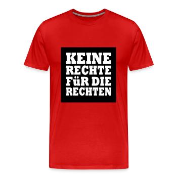 klare kante gegen rechts - Männer Premium Bio T-Shirt - Rot - Vorne - Damien (186cm)