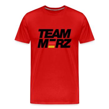 Team Merz - Kanzler - Männer Premium Bio T-Shirt - Rot - Vorne - Damien (186cm)