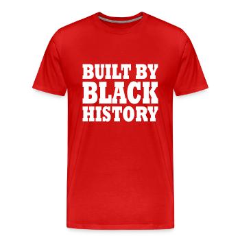 Built by black history - T-shirt bio Premium Homme - rouge - Devant - Damien (186cm)