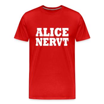 Alice is annoying - Men's Premium Organic T-Shirt - red - Front - Damien (186cm)