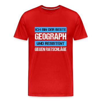 Resistant Geographer - Men's Premium Organic T-Shirt - red - Front - Damien (186cm)