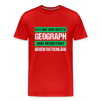 Resistant Geographer - Men's Premium Organic T-Shirt - red - Front - Damien (186cm)