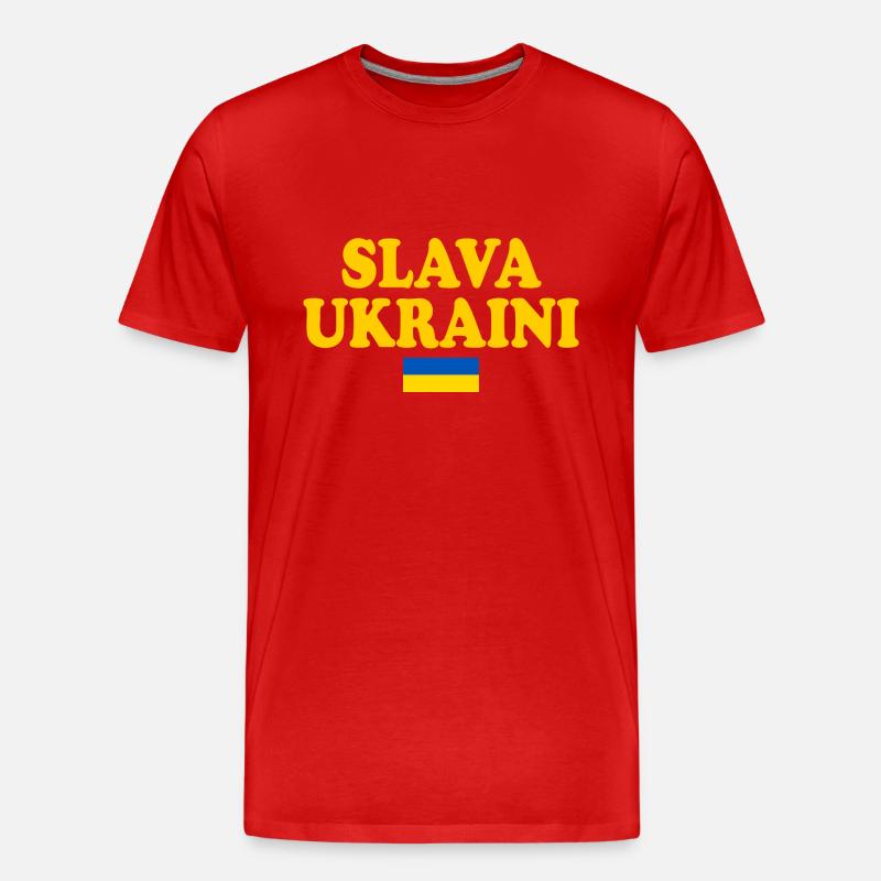 Ukraine - Männer Premium Bio T-Shirt - Rot