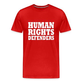 Human rights defenders - Men's Premium Organic T-Shirt - red - Front - Damien (186cm)