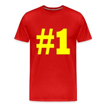 #1 - Männer Premium Bio T-Shirt - Rot - Vorne - Damien (186cm)