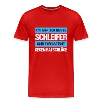 Resistenter Schleifer - Männer Premium Bio T-Shirt - Rot - Vorne - Damien (186cm)