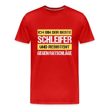 Resistenter Schleifer - Männer Premium Bio T-Shirt - Rot - Vorne - Damien (186cm)