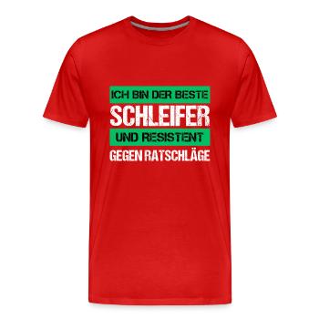 Resistenter Schleifer - Männer Premium Bio T-Shirt - Rot - Vorne - Damien (186cm)