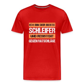 Resistenter Schleifer - Männer Premium Bio T-Shirt - Rot - Vorne - Damien (186cm)