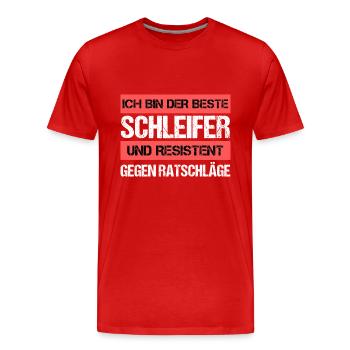 Resistant grinder - Men's Premium Organic T-Shirt - red - Front - Damien (186cm)