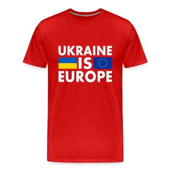 Ukraine is europe - Men's Premium Organic T-Shirt - red - Front - Damien (186cm)