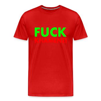 Fuck khamenei Chamenei - iran - Männer Premium Bio T-Shirt - Rot - Vorne - Damien (186cm)