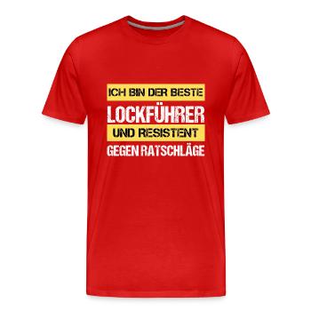 Guide de leurre résistant - T-shirt bio Premium Homme - rouge - Devant - Damien (186cm)