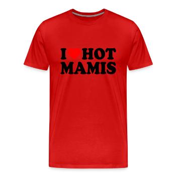 I love hot mamis - T-shirt bio Premium Homme - rouge - Devant - Damien (186cm)