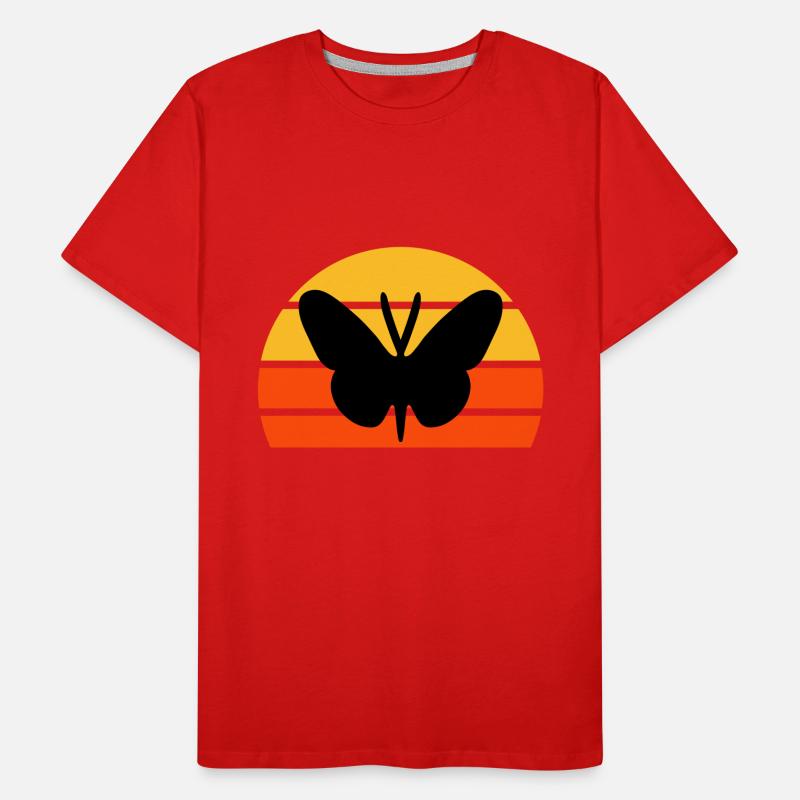 Schmetterling vor einer Halbsonne Männer Premium Bio T-Shirt
