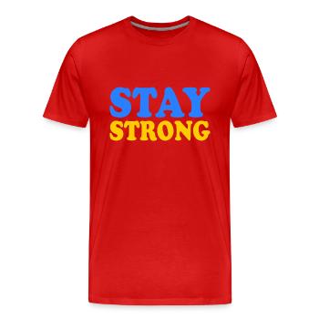 Stay strong - T-shirt bio Premium Homme - rouge - Devant - Damien (186cm)