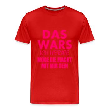 Das wars ich heirate - Männer Premium Bio T-Shirt - Rot - Vorne - Damien (186cm)