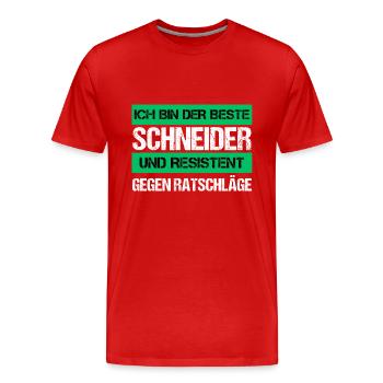 Resistenter Schneider - Männer Premium Bio T-Shirt - Rot - Vorne - Damien (186cm)