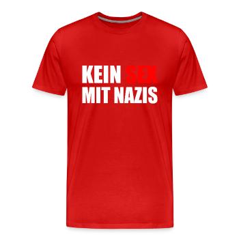 kein sex mit nazis - Männer Premium Bio T-Shirt - Rot - Vorne - Damien (186cm)