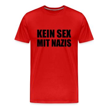 kein sex mit nazis - Männer Premium Bio T-Shirt - Rot - Vorne - Damien (186cm)