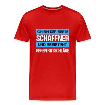 Resistant Conductor - Men's Premium Organic T-Shirt - red - Front - Damien (186cm)