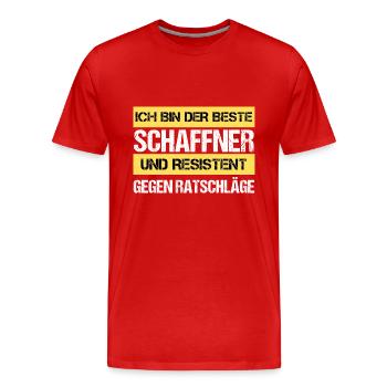 Resistant Conductor - Men's Premium Organic T-Shirt - red - Front - Damien (186cm)