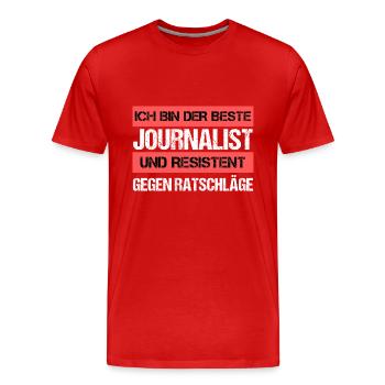 Resistenter Journalist - Männer Premium Bio T-Shirt - Rot - Vorne - Damien (186cm)
