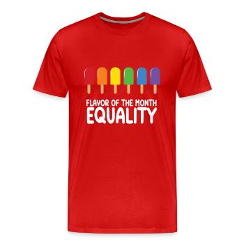 LGBT Gay Pride Month Rainbow Ice Cream - Men's Premium Organic T-Shirt - red - Front - Damien (186cm)